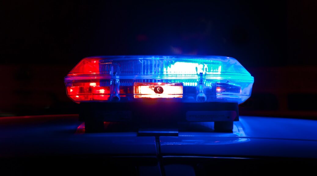 police sirens flashing blue and red